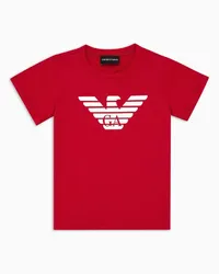 Emporio Armani OFFICIAL STORE T-shirt In Jersey Pima Con Logo Rosso