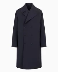 Emporio Armani OFFICIAL STORE Trench Doppiopetto In Nylon Soft Hand Blu