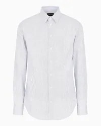 Emporio Armani OFFICIAL STORE Camicia In Cotone A Righe No Iron Bianco