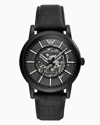 Emporio Armani OFFICIAL STORE Orologio Da Uomo Automatico In Pelle Nera Nero