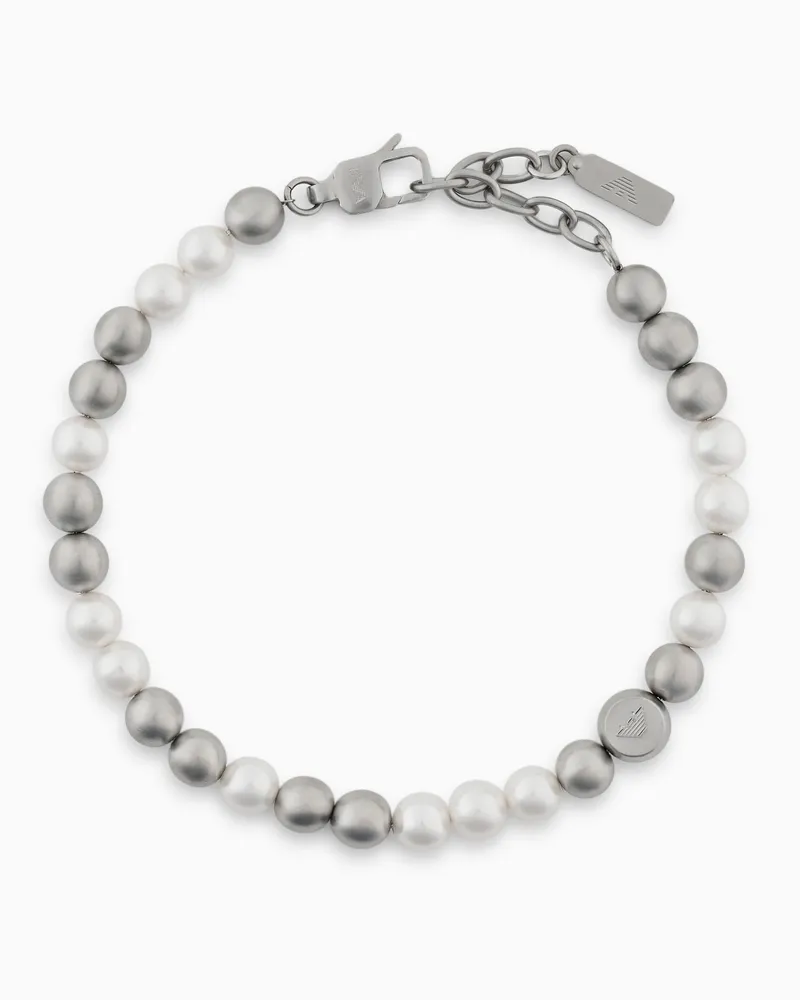 Emporio Armani Bracciale con perline di vetro bianco Multicolore