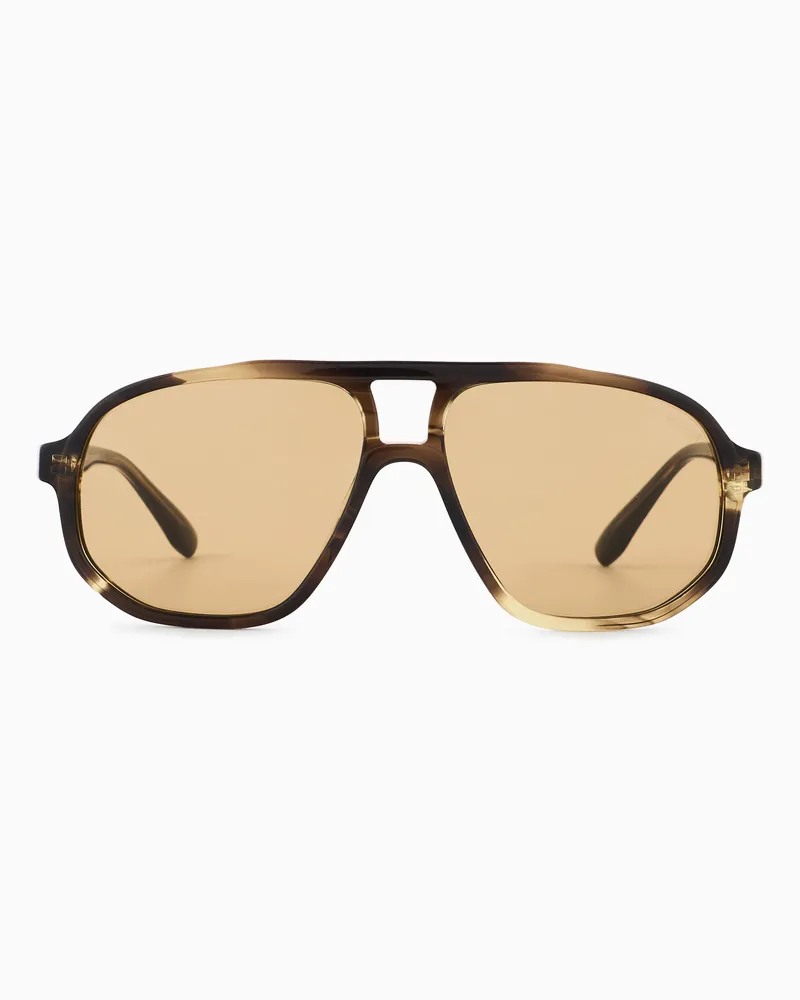 Emporio Armani Occhiali da sole da uomo forma pilot Verde