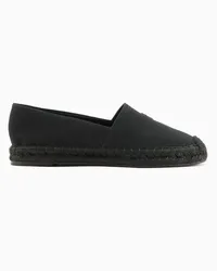 Emporio Armani OFFICIAL STORE Espadrillas In Tela Con Ricamo Aquila Nero