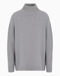 Emporio Armani OFFICIAL STORE Maglione Lupetto In Lana Vergine Con Motivo Check Vanisé Icon Grigio