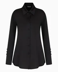 Emporio Armani OFFICIAL STORE Camicia In Crepe Satin Con Dettaglio Bottoni Sul Retro Nero