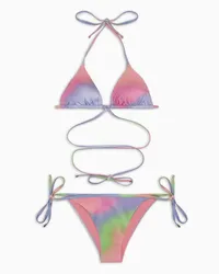 Emporio Armani OFFICIAL STORE Bikini Con Triangolo Imbottito Stampa All Over  Sustainability Values Capsule Collection Viola