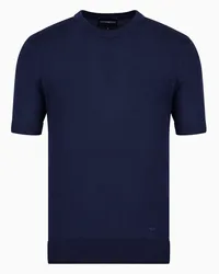 Emporio Armani OFFICIAL STORE Maglia In Lana Vergine Rasata Blu