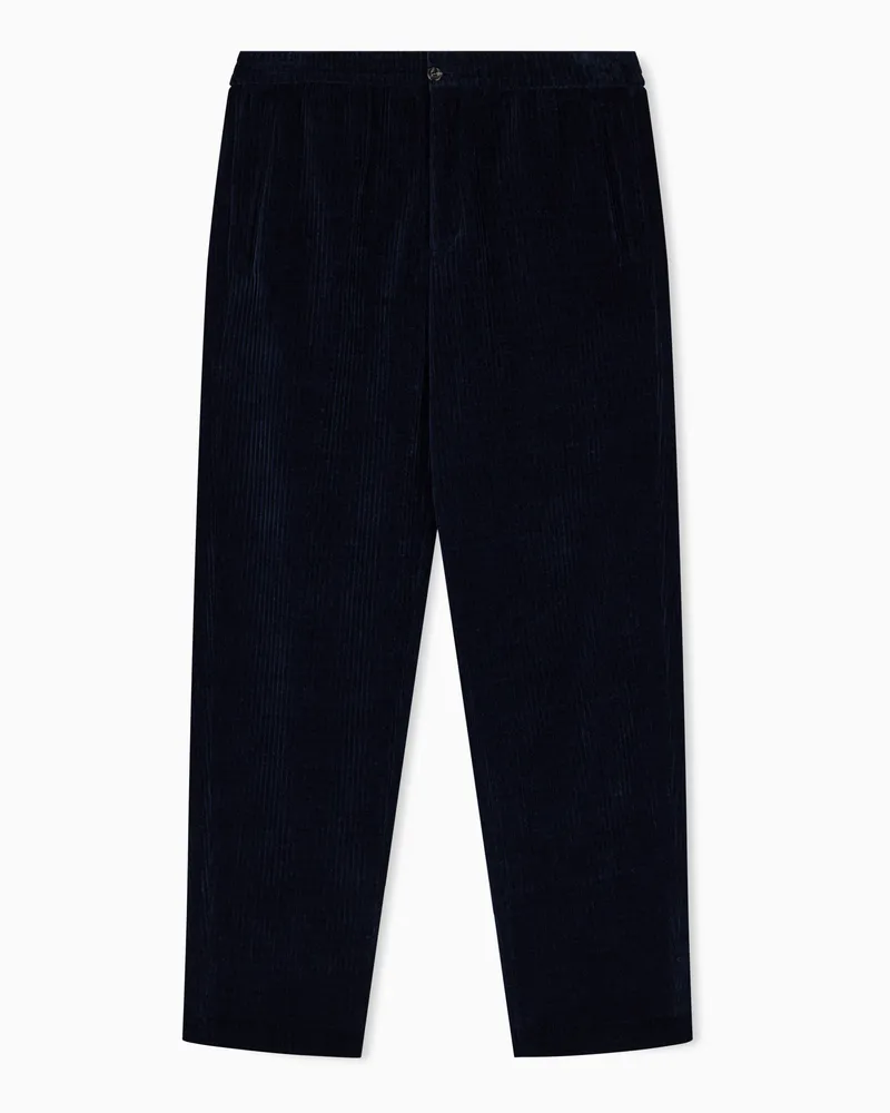 Emporio Armani Pantaloni in ciniglia a coste Capsule Signature Blu