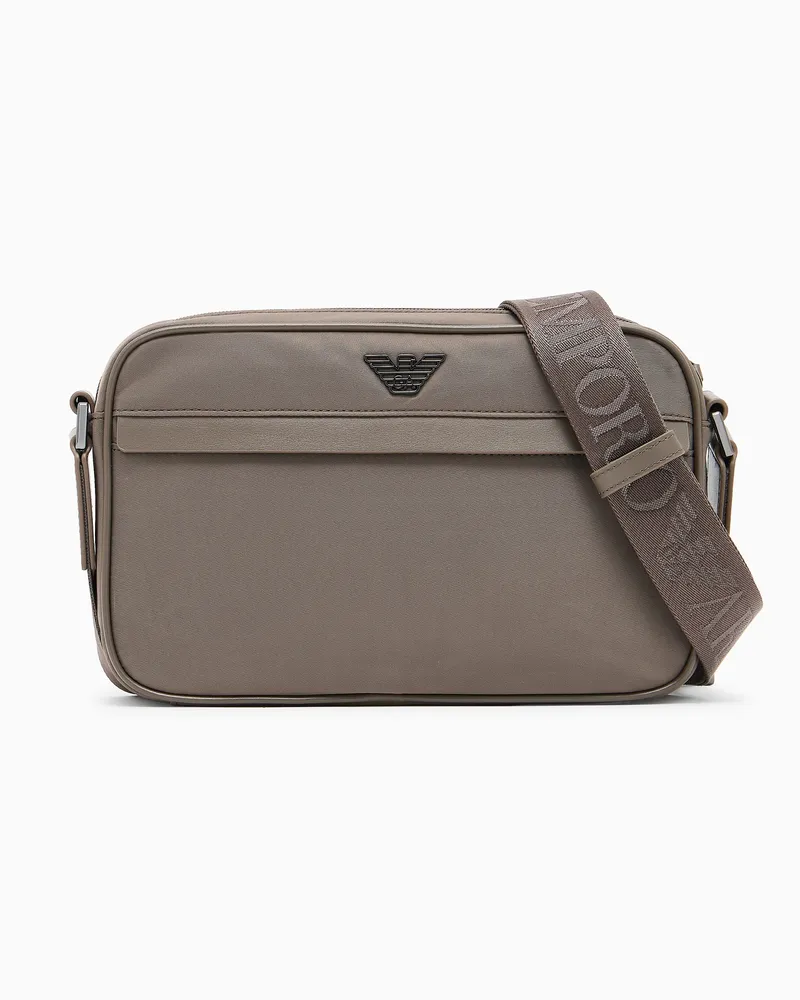 Emporio Armani Borsa a tracolla in nylon riciclato ASV Marrone