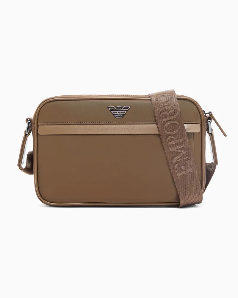 Emporio Armani Borsa a tracolla in nylon riciclato ASV Marrone