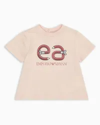 Emporio Armani OFFICIAL STORE T-shirt In Jersey Con Stampa Logo Back To School Asv Rosa