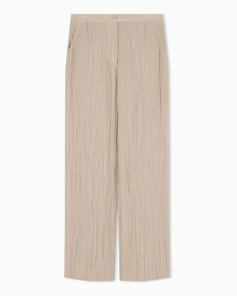 Emporio Armani Pantaloni in creponne plissé sparkling Beige