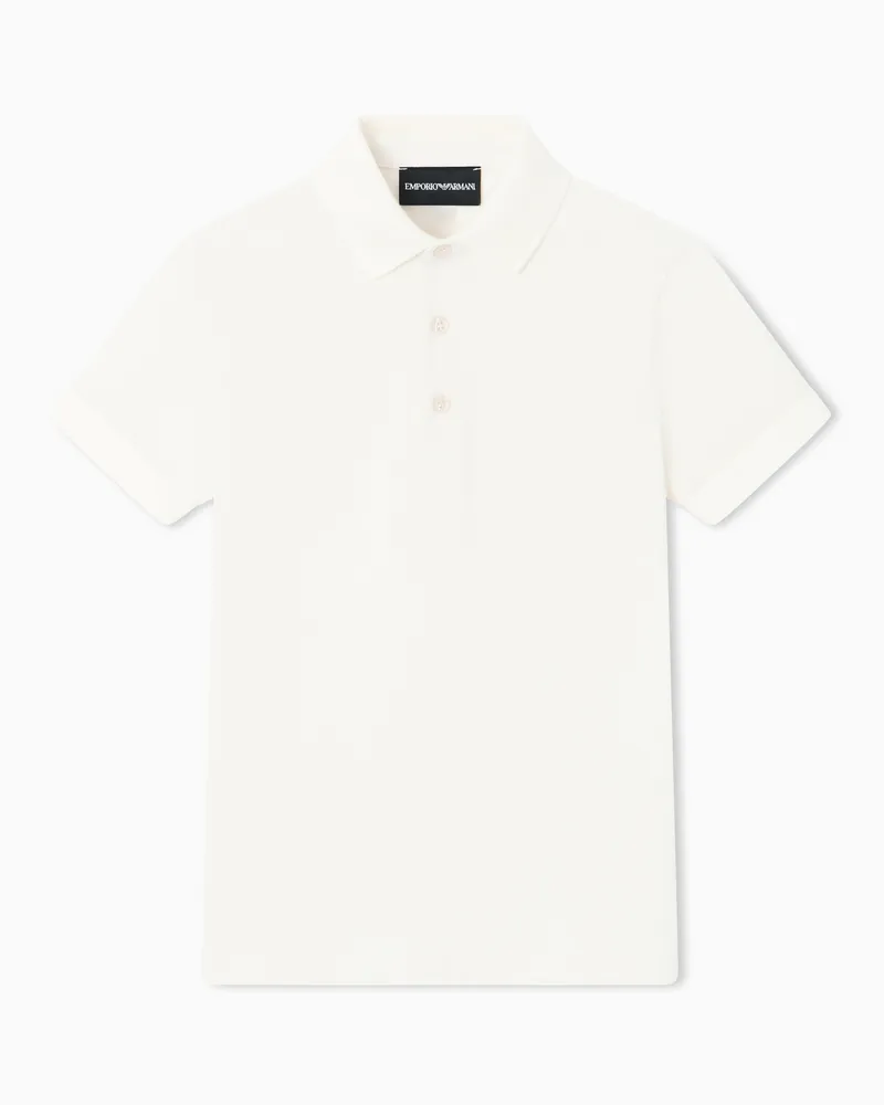 Emporio Armani Polo a maniche corte in piquet di cotone Beige