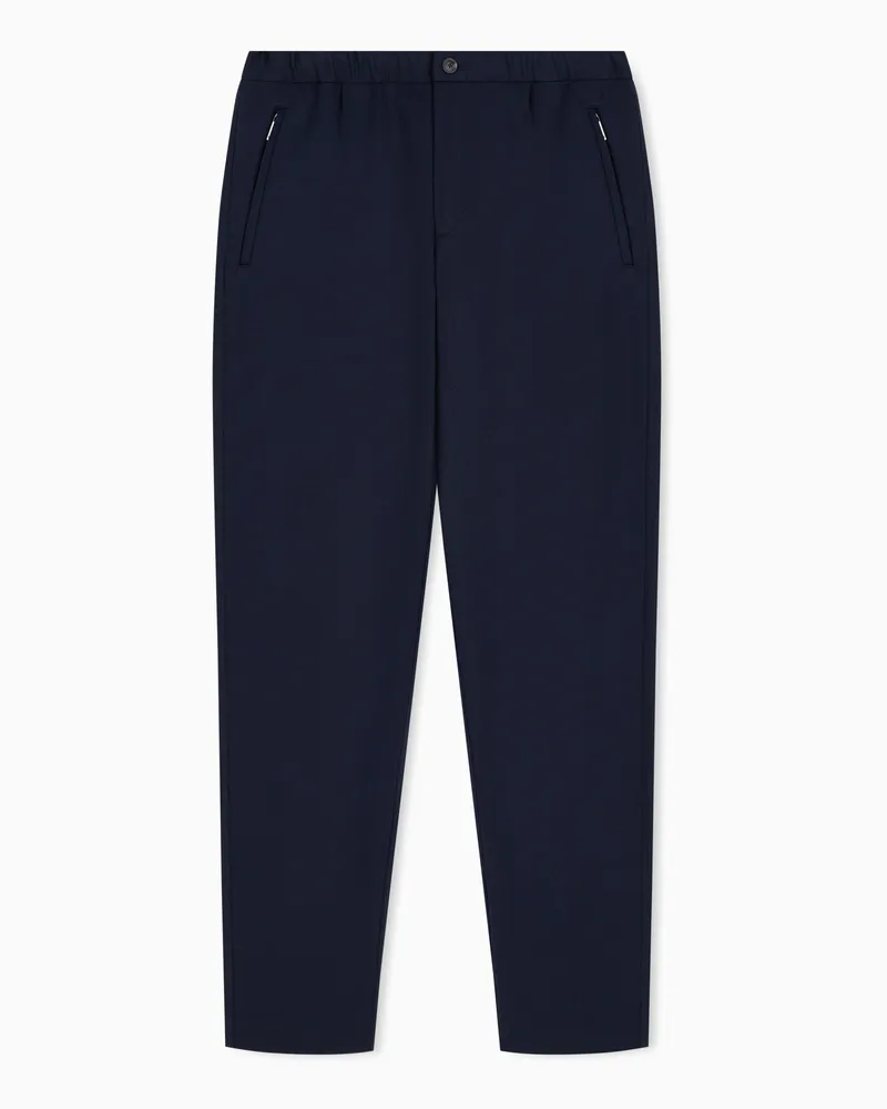 Emporio Armani Pantaloni in jersey misto modal Capsule Signature Blu