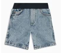 OFFICIAL STORE Shorts In Denim Con Vita In Jersey