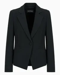 Emporio Armani OFFICIAL STORE Giacca In Cady Crepe Con Revers Nero