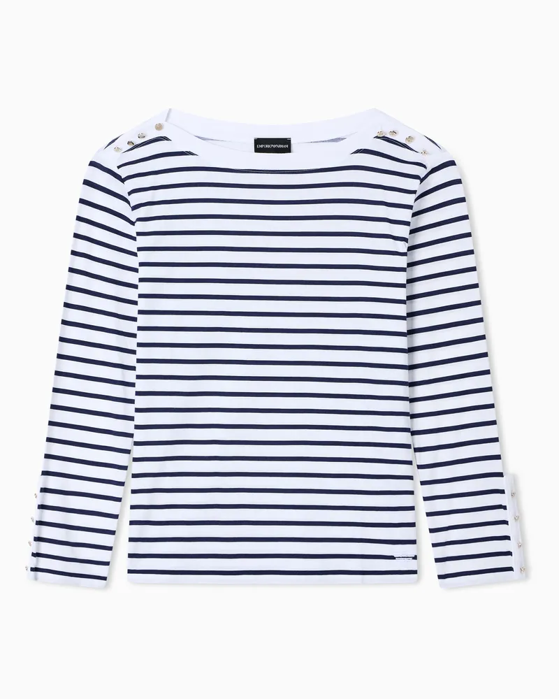 Emporio Armani Maglia in jersey modal a righe Blu