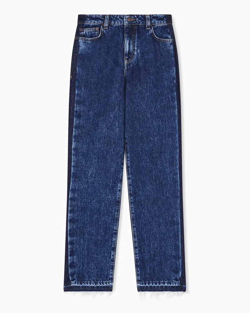 Emporio Armani Jeans J3H regular fit in denim marmorizzato con banda laterale Blu