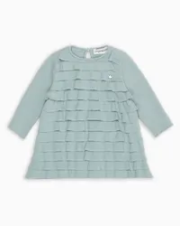 Emporio Armani OFFICIAL STORE Abito In Maglia Con Balze E Rouches Azzurro