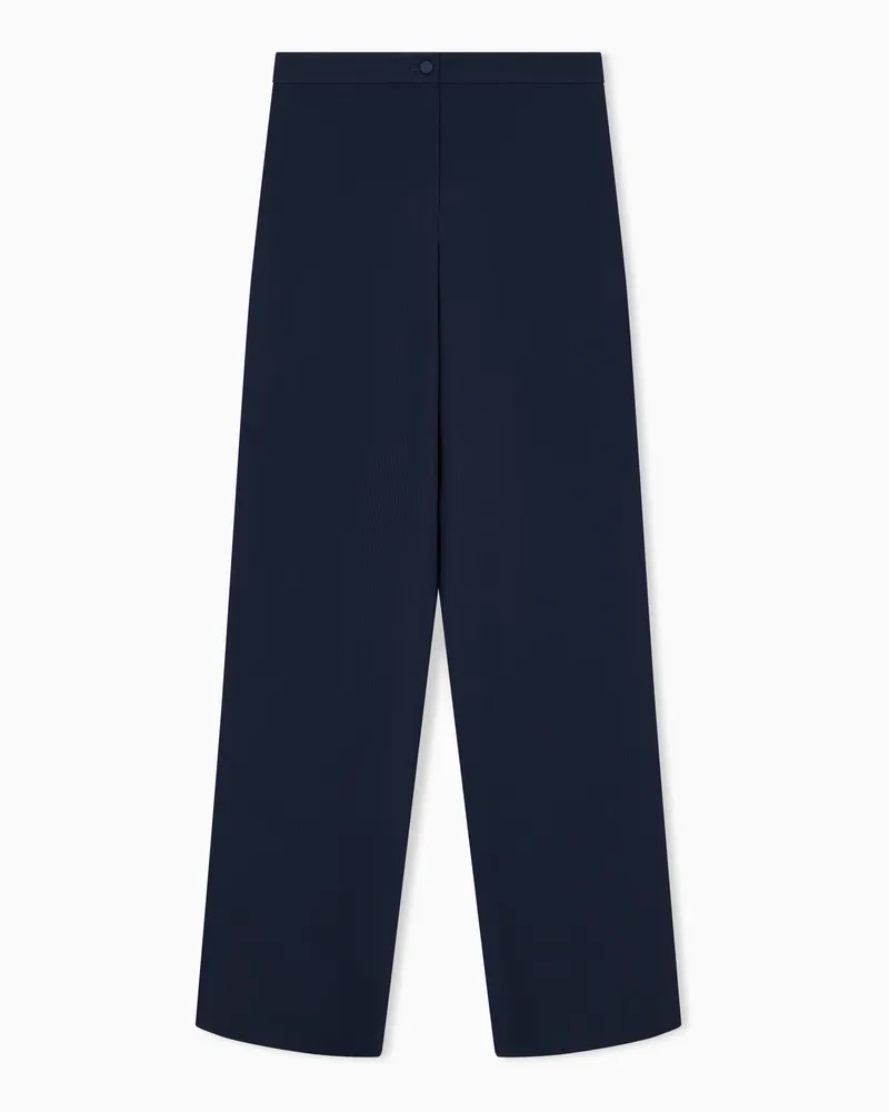 Emporio Armani Pantaloni in tessuto canneté Capsule Signature Blu
