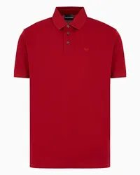 Emporio Armani OFFICIAL STORE Polo In Piquet Mercerizzato Con Profili Chevron Rosso