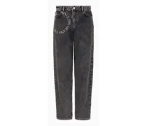 OFFICIAL STORE Jeans J90 Vita Media E Gamba Relaxed In Denim Vintage Look Con Stampe Decorative