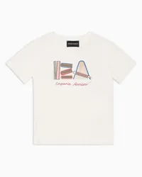 Emporio Armani OFFICIAL STORE T-shirt In Jersey Con Stampa Back To School Asv Bianco