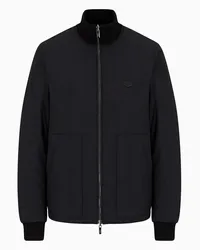 Emporio Armani OFFICIAL STORE Blouson Reversibile In Nylon Trapuntato E Maglia Con Patch Logo Nero