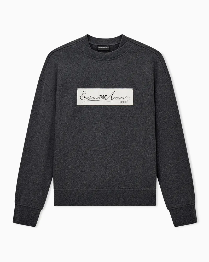 Emporio Armani Felpa in jersey french terry con patch  District Grigio