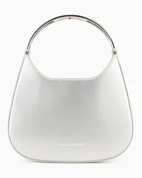 Emporio Armani OFFICIAL STORE Mini Bag Hobo Effetto Vernice Con Manico Gioiello Capsule Moon Oro