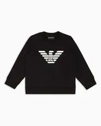 Emporio Armani OFFICIAL STORE Felpa In Jersey Misto Modal Con Logo Nero