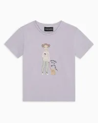 Emporio Armani OFFICIAL STORE T-shirt In Jersey Con Stampa Girly Asv Lilla