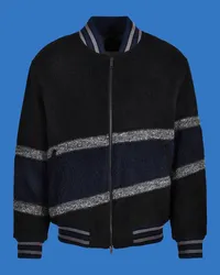 Emporio Armani OFFICIAL STORE Blouson In Lana Misto Mohair Capsule Black Blue Asv Fantasia