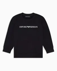 Emporio Armani OFFICIAL STORE Felpa In Jersey Misto Modal Con Logo Blu