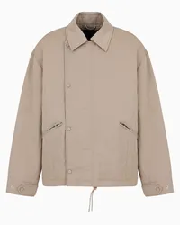 Emporio Armani OFFICIAL STORE Blouson Con Automatici Decentrati In Nylon Crinkle Beige