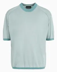 Emporio Armani OFFICIAL STORE Maglia In Misto Lyocell E Lana Vergine Asv Azzurro