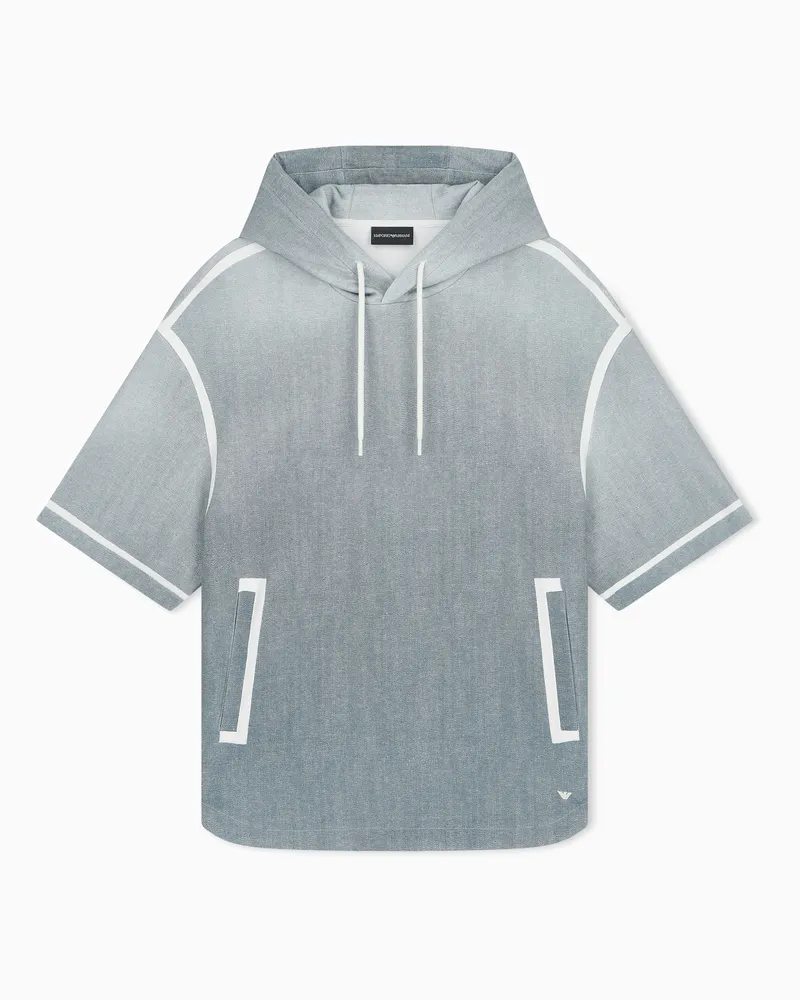 Emporio Armani Felpa over fit in double jersey degradé Blu