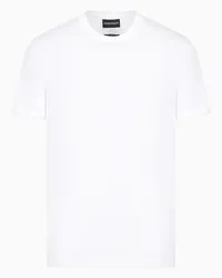 Emporio Armani OFFICIAL STORE T-shirt In Jersey Con Logo Jacquard Bianco