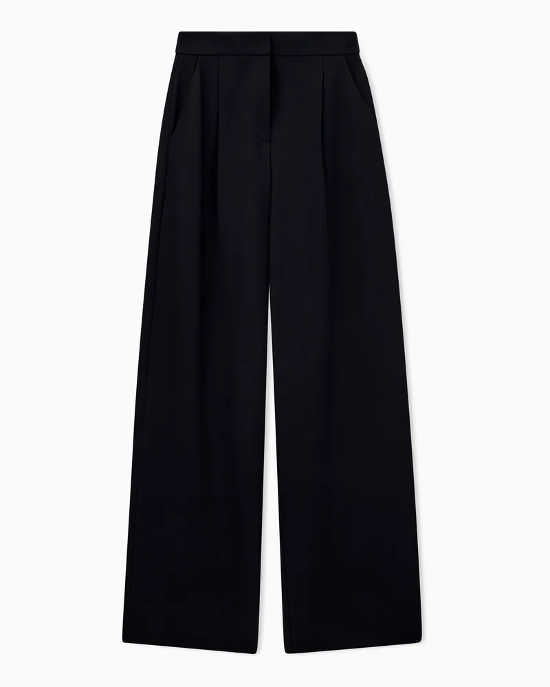 Emporio Armani Pantaloni in jersey stretch interlock Travel Essential Nero