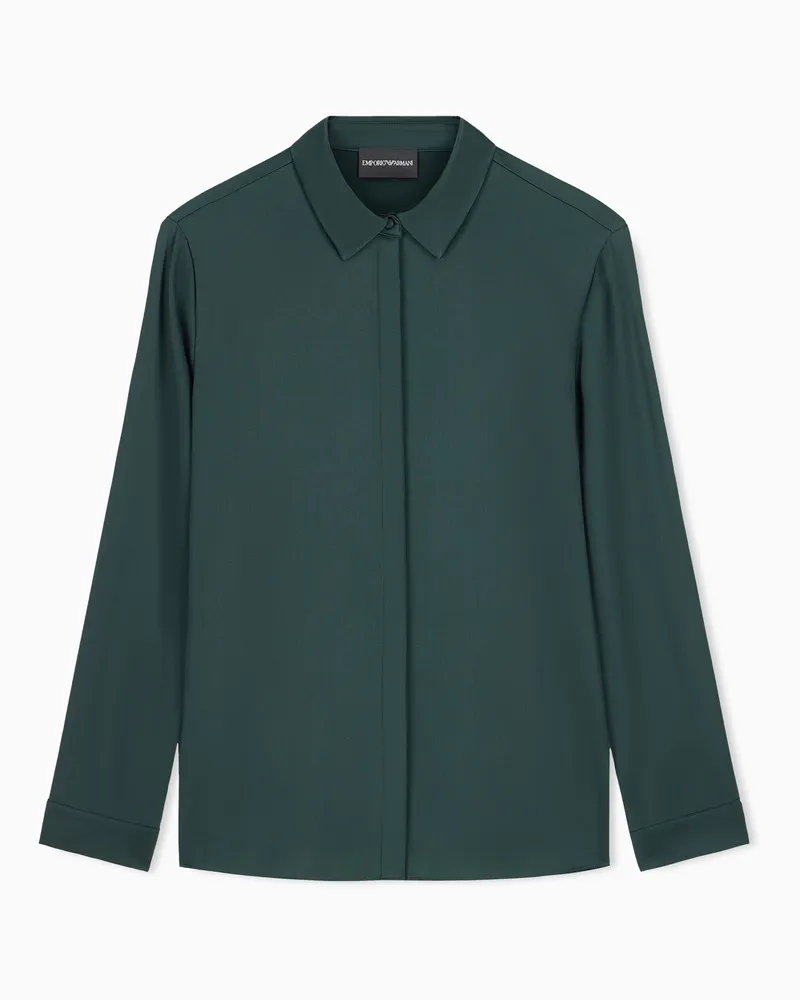 Emporio Armani Camicia in raso di seta Verde