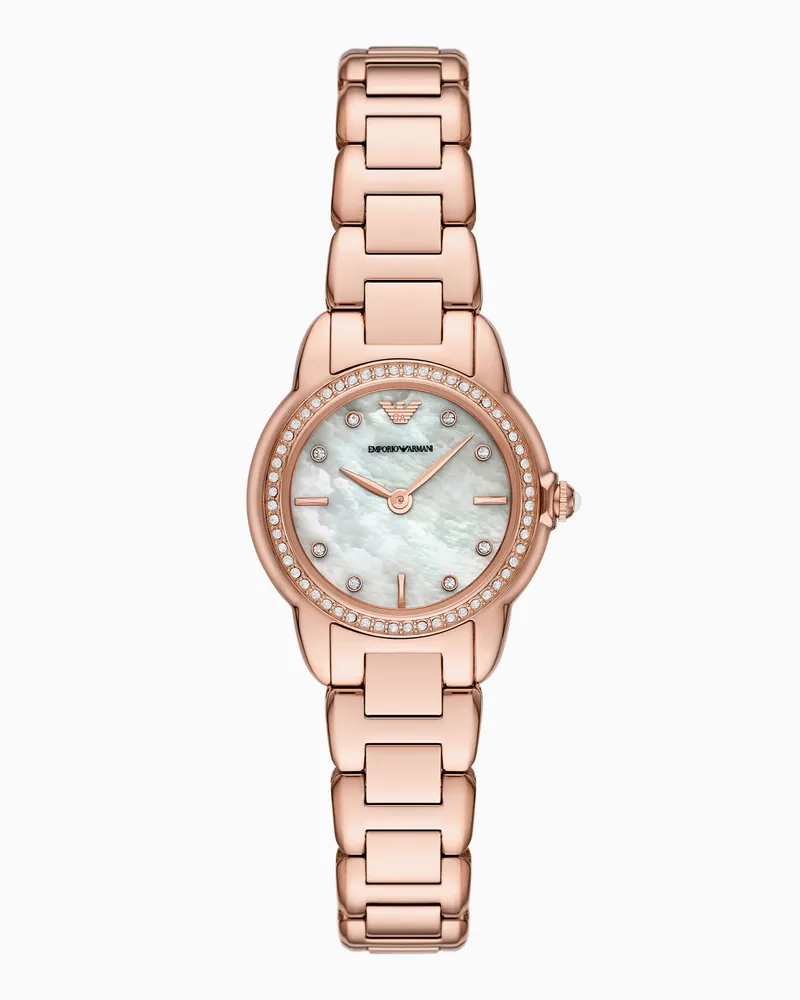 Emporio Armani Orologio a due lancette in acciaio inossidabile tonalità oro rosa Multicolore