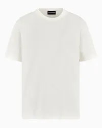 Emporio Armani OFFICIAL STORE T-shirt In Jersey Jacquard Bianco