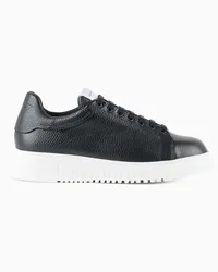 Emporio Armani OFFICIAL STORE Sneakers In Pelle Bottalata Nero