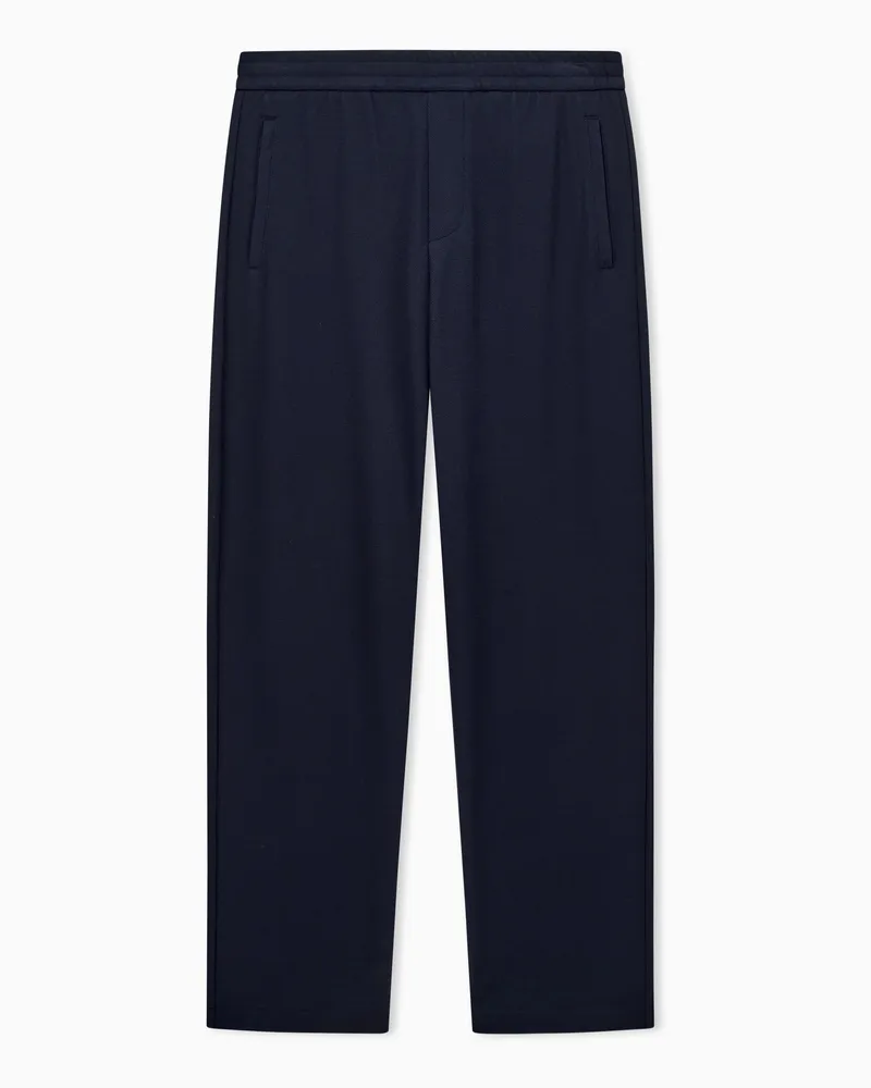 Emporio Armani Pantaloni in jersey piquet Travel Essential Blu