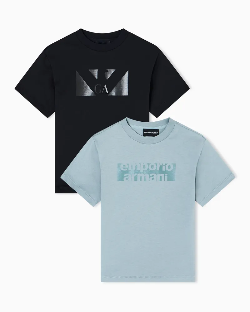 Emporio Armani Pack 2 T-shirt in jersey ASV Blu
