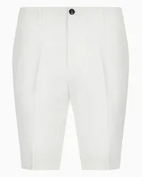 Emporio Armani OFFICIAL STORE Bermuda Chino In Gabardina Di Cotone Bianco