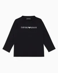 Emporio Armani OFFICIAL STORE Maglia In Jersey Pima Con Logo Blu