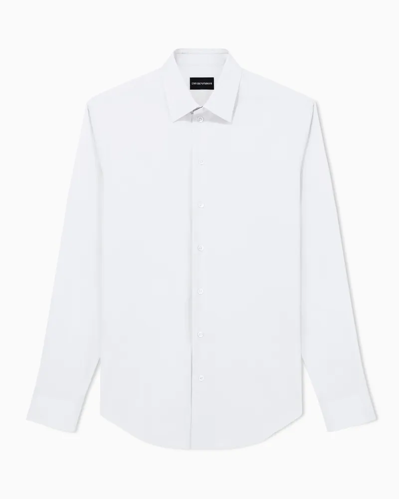 Emporio Armani Camicia in tecno cotone stretch Azzurro