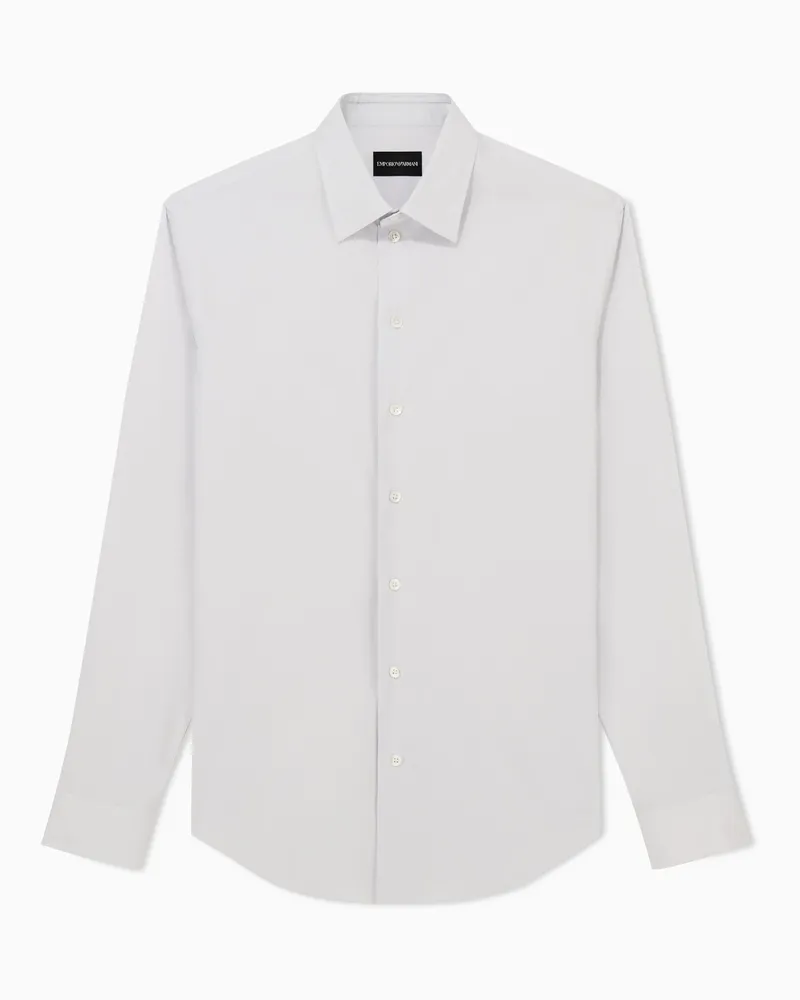 Emporio Armani Camicia in tecno cotone stretch Azzurro