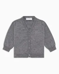 Emporio Armani OFFICIAL STORE Cardigan Scollo V In Misto Lana Grigio